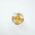 Exquisite geometric gold plated mother-of-pearl ring mount with sparkling pave cubic zirconia. - White Shell Ring - Gold / Empty Setting