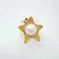 Exquisites vergoldetes Perlen-Sternring Schmuckzubehör, elegantes und stilvolles Design. - Ring - Gold (Künstliche Perle)