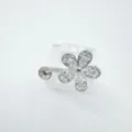 Sparkling cubic zirconia crystal flower navel ring piercing body jewelry for women fashion. - Ring / Silver (Empty Setting)