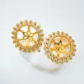 Vergoldete Kristall Ohrring Rohling Fassung, elegante DIY Schmuck Zubehör für Damen. - Ohrstecker Gold Leere Basis