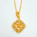 Elegante vergoldete vierblättrige Kleeblatt-Anhänger Halskette mit glänzenden Zirkonia Steinen. - Anhänger Nur (Ohne Kette) - Gold / Leere Fassung