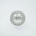 Silberner doppelreihiger Zirkonia Ringverstärker Anhänger eleganter Schmuckzubehör. - Ring (Leerrahmen) / Silber