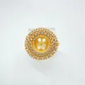 DIY 18k Vergoldeter Ring Rohling Fassung mit Zirkonia Blumen Halterung fur Perle Schmuck - Ring Leere Fassung / Gold