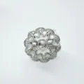 Silberner runder Perlmutt Ringrohling DIY Schmuckzubehör Fassung für handgemachten Schmuck. - Weißes Perlmutt Ring (Leere Basis) / Silber