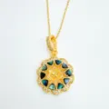 Vergoldete Abalone Muschel Anhänger Halskette Zirkon Blumen Design glänzender Schmuck - Abalone-Muschel Anhängerbasis (Gold - Leere Basis)