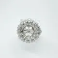 Anello semi montatura DIY vuoto per perla pietra preziosa lusso accessorio gioiello SKU - Anello / Montura vuota / Argento