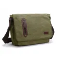 Men canvas messenger bag casual shoulder crossbody bag for daily school outdoor use green - M / Army Green