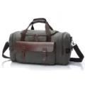 Vintage Canvas Duffel Bag Casual Shoulder Crossbody Bag Grey Travel Luggage for Men Women - Gray
