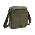 Retro green canvas crossbody bag for men and women, casual business shoulder bag travel. - M / Army Green
