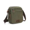 Retro canvas crossbody bag for men and women casual shoulder travel bag dark green - S / Army Green