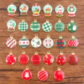 Noël émail charms alliage pendentifs DIY bijoux fabrication assortis ronds bonhomme de neige - Couleurs Mélangées Aléatoires / Lot de 10