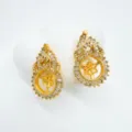 Vergoldete Zirkonia Kürbis Ohrstecker schicker Schmuck Fassung Variante Stück neu - Flaschenkürbis Ohrstecker Goldfarben (Leerer Sockel)