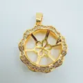 Gold Zirkon Spitzen Anhanger Rohling DIY Schmuckfassung Glitzernde Steine Fassung Zubehor - Anhänger Ohne Kette / Gold