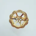 Goldene spitzenblumen zirkon anhänger rohling variante, stilvolles mikroeingesteztes schmuckzubehör. - Ring Basis Nur / Gold
