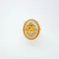 Anello ovale bagnato oro madreperla base vuota accessorio gioielli DIY stile vintage - Anello - Castone Vuoto / Oro