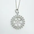 Vintage Blumen Rad Anhänger Schmuck Fassung für Halskette DIY Damen Accessoires Retro. - Anhänger Ohne Kette Silber Leere Basis
