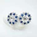Sonnenblume dunkelblau Edelstein Schmuck Rohling DIY Ohrring Metall Zubehör Variante - Ohrstecker / Blanko-Fassung Zubehör / Silber