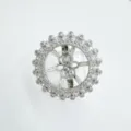 Vintage silberner Ringfassung Rohling Variante mit Zirkon, eleganter Schmuckzubehör für Frauen. - Ring Silber Leere Basis