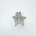 Stern Anhänger Rohling Schmuck Fassung Pave Zirkonia silberfarbenes DIY Zubehör für Ketten - Silber (Leere Fassung)
