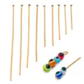 Gold tone metal T-pins jewelry making findings assorted lengths with colorful evil eye beads - 0.7mm Thickness (55mm) / Vacuum Gold