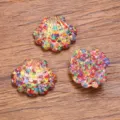 Colorful resin shell flower cabochons with glitter sequins for DIY phone case hair clips - Shell / 21x19mm