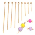 Clous à œil dorés pour bijoux, tiges métalliques DIY et perles colorées pour loisirs. - Clous à Œillet (21H2-2/30) / 0,5mm Fil x 20mm Longueur / Or