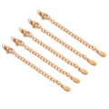 Gold stainless steel extension chains with lobster clasps for DIY jewelry necklace making. - Design No.1 / Gold