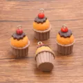 Mini pendentifs cupcake en résine pour bijoux DIY, charm dessert mignon pour collier et accessoires sac. - Style 2 / 1 Pièce/Paquet (17X27mm)