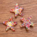 DIY Resin Star Charms Colorful Glitter Cabochons for Phone Case Hairpin Craft Accessories - Starfish / 22x22mm