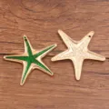 Stella Marina Ciondolo Lega Fai da Te Gioielli Verde Smalto Oro Tono Mare Stella Accessorio - 1 Pezzo/Confezione (50x53mm) / Smalto Verde