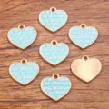 Ciondolo cuore goccia d'olio oro KC lettera love accessorio gioielli lega DIY 15x16mm - 1 Pezzo / Blu