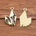 DIY alliage émail chauve-souris corbeau pendentif bijoux accessoires dorés double face - Style 1 (25F3/4) / 1 Pièce (13x24mm) / Or KC