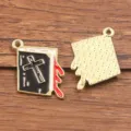 Pendentif en émail métal croix goutte de sang gothique pour accessoires bijoux DIY - Style 2 (25F3/4) / Pack de 1 Pièce (17x28mm) / Or KC