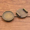 Runde Legierung Lünette Schale für DIY Handgemachte Armband Schmuck Zubehör Komponente - 24mm / Antike Bronze