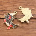Pendentif charm croissant de lune en alliage dorémaillé pour la fabrication de bijoux DIY. - Style 3 (25F3/4) / 1 Pièce (27x23mm) / Or KC