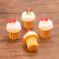 Mini pendentifs cupcake en résine pour bijoux DIY, charmants gâteaux pour colliers et loisirs. - Style 6