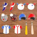 Baseball sports series enamel alloy charms pendants DIY jewelry making accessories set. - Set of 12 / Multicolor