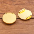 Goldene runde Legierung Lünette Schale Anhänger Basis DIY Schmuckherstellung Zubehör Komponente - 24mm / Gold