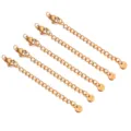 Stainless steel gold necklace extender chains with lobster clasps for jewelry DIY making - Design No.4 / Gold