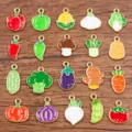 Colorful enamel vegetable charms alloy pendants for DIY jewelry making pumpkin carrot - Vegetable Series Mixed Style / 10 Pieces Pack