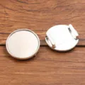Silberfarbene Metall runde Schalenbasis für DIY Armband Zubehör und Handwerkstueck - 24mm / Antiksilber