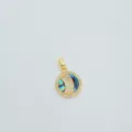 Close-up of the round gold plated pendant with abalone shell and sparkling zirconia stones. - Round Abalone Shell (Pendant Only) / Gold