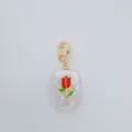 Barocke Süßwasserperle Rosen Anhänger mit 18k Gold abnehmbarem Verschluss Schmuckteil - Rose-Rot (Anhänger Ohne Kette)