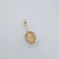 Baroque freshwater pearl pendant with gold plated virgin mary design and universal bail for diy. - Virgin Mary Style