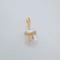 Barocke Süßwasserperle Schleife Anhänger 18k vergoldeter Verschluss Modeschmuck Accessoire - Stil 3