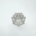 Silberner Blumen-Ringrohling mit mikro-eingelegten Zirkonia für DIY Perlenschmuck Fassungen. - Ring Einstellung / Silber