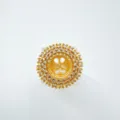 Exquisite gold-plated DIY jewelry ring pendant blank setting sparkling cubic zirconia. - Ring / Empty Setting / Gold