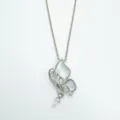 Silver Butterfly Pearl Pendant Empty Setting Natural Mother Of Pearl Micro-Inlaid Variant Style - White Shell Butterfly Pendant (Empty Tray) / Pendant Only (Without Chain) / Silver