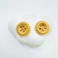 Gold plated vintage button earrings for women fashion chic jewelry accessory daily wear - Round - Empty Settings