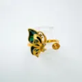 Gold plated butterfly ring with natural mother of pearl inlay and sparkling crystal stones. - Abalone Shell Butterfly Ring (Empty Tray) / Regular Fit / Gold